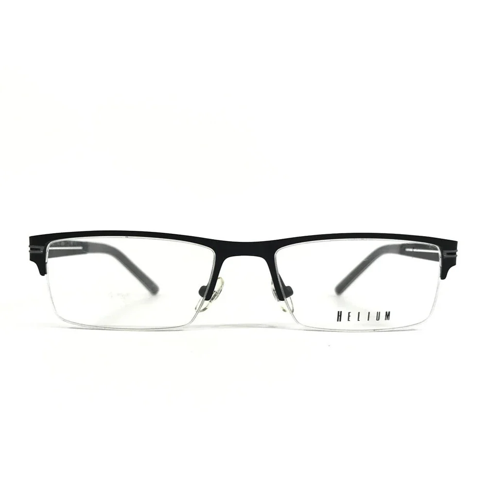 Helium Eyeglasses Frames 4289 MBK Matte Black Rectangle Half Rim 52-17-145